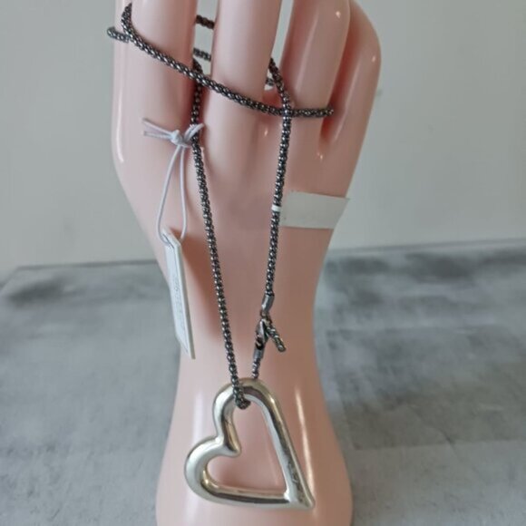 Shablool Israel Floating Heart Electroform St Slv 925 Pendant w Popcorn necklace - Picture 4 of 16